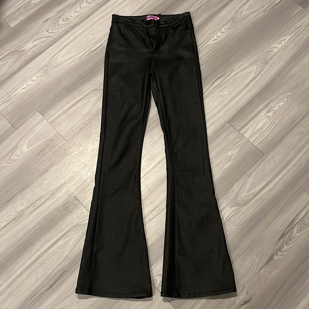 edikted leather flare pants